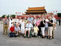 Tourists Took a Group Photo in Tiananmen Square