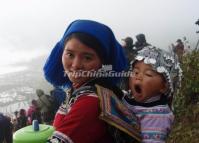 A Hani Mother and Her Son at Tiger Mouth Rice Terraces