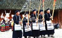 Upper Langde Miao Village People Play Music Instrument Guizhou  