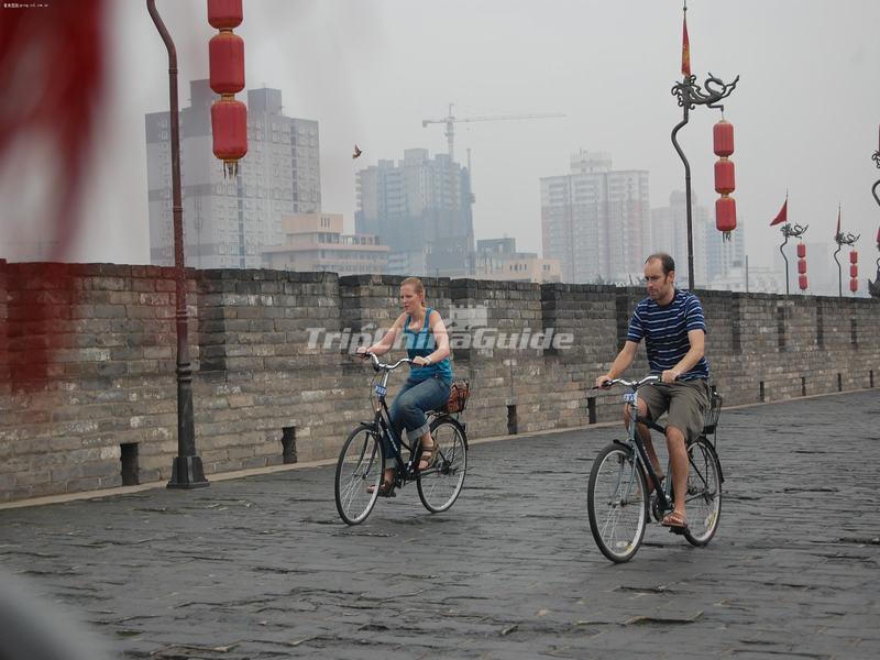 Biking on Xian City Wall