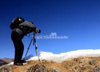 Photographing in Xiling Snow Mountain
