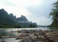 Bamboo rafting on Yulong River in Yangshuo