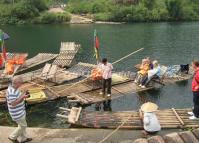 Bamboo rafting on Yulong River in Yangshuo