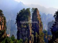 The Sandstone Pillars in Yellow Stone Village of Zhangjiajie National Park