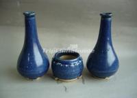 Blue-Glazed Pottery Bottles Yuan Dynasty