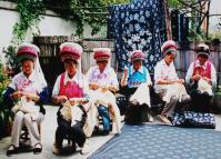 The Bai Women are Making Tie-dyeing in Zhoucheng Town